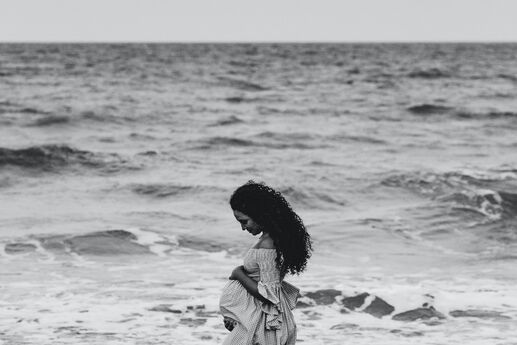 pregnant woman on beach