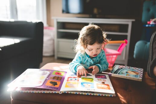 baby with books